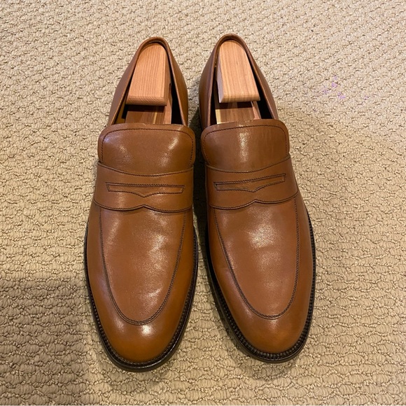 Bally Men’s Salasan Loafers 8.5 EEE Extra Wide Tobacco Brown Calf Leather NWT